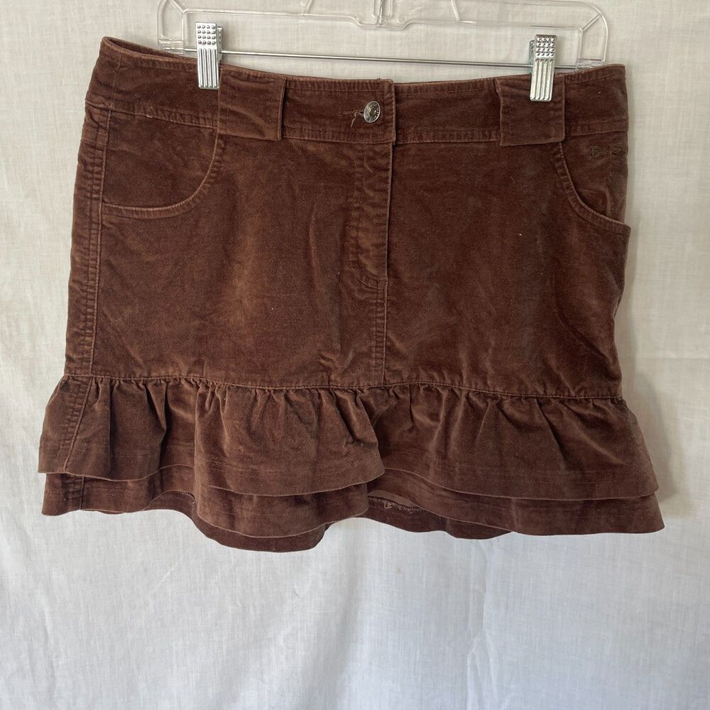 Ben Sherman Micro Mini Skirt Brown Velvet Size Medium